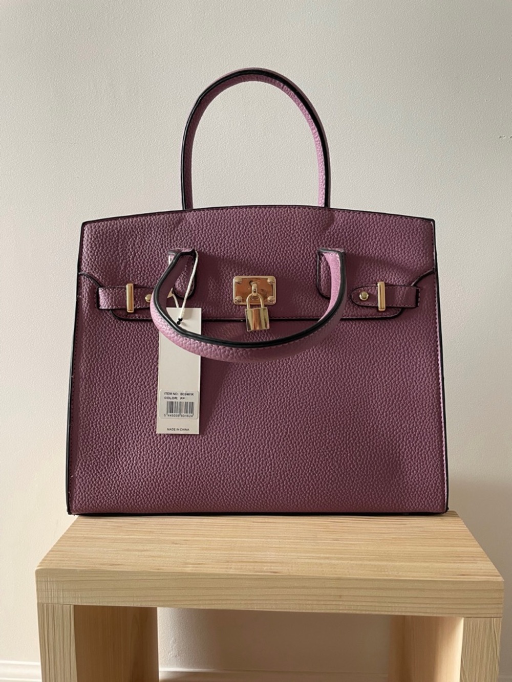 BNWT Jane Birkin inspired purse/bag in mauve pink/purple - Picture 9 of 11